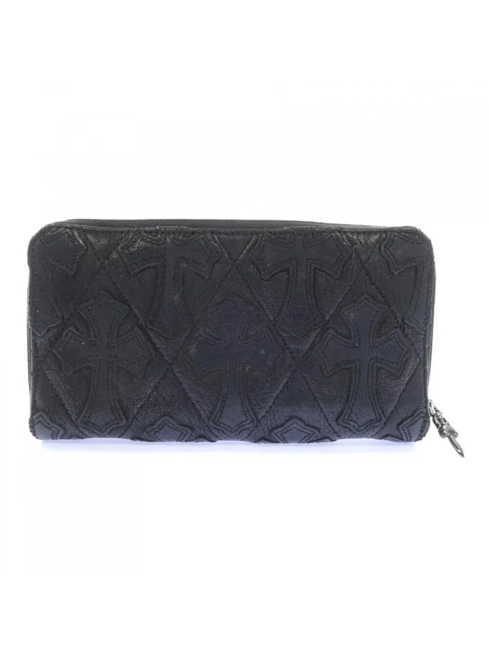 Chrome Hearts Rec Zip Quilted Cemetery Cross Wallet